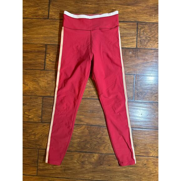 Calme by JOHNNY WAS Red Striped Leggings Endurance High Waist Medium - Picture 2 of 7